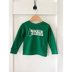Rockin’ Around green Christmas sweatshirt. Size 2T.
